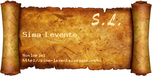 Sima Levente névjegykártya