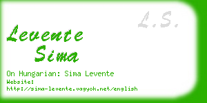 levente sima business card